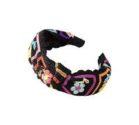 Luoyiyuan Diadema suave para mujer, diseño floral, exquisita diadema tejida a mano, diadema para el pelo para vacaciones