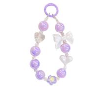 Luoyiyuan Elegante llavero con cuentas hecho a mano con colgante para teléfonos móviles, correa de cadena de moda para teléfono celular, cuerda para teléfono celular, cordón J