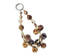 Luoyiyuan Elegante llavero de cuentas con colgante para teléfono, correa de moda para teléfono celular, cuerda para teléfono celular, joyería