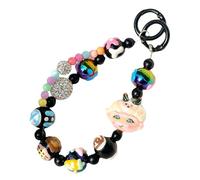 Luoyiyuan Llamativa cadena de teléfono móvil hecha a mano con cuentas para teléfono celular para mujeres y niñas, correa de teléfono, joyería resistente a caídas