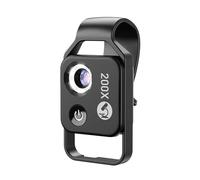 Luoyiyuan Microscopio de bolsillo 200X para teléfono con luz LED/clip universal, accesorios de cámara de microscopio digital para la mayoría de teléfonos inteligentes