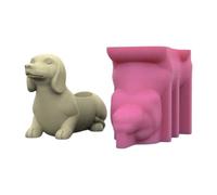 Luoyiyuan Moldes de silicona para macetas, diseño de perro salchicha, forma de perro, moldes para macetas, textura de silicona para maceta, maceta de perro salchicha