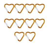 Luoyiyuan Paquete de 10 mosquetones de metal en forma de corazón, accesorios portátiles para escalada al aire libre y camping, llavero con diseños creativos