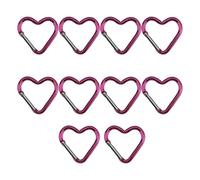 Luoyiyuan Paquete de 10 mosquetones de metal en forma de corazón, accesorios portátiles para escalada al aire libre y camping, llavero con diseños creativos