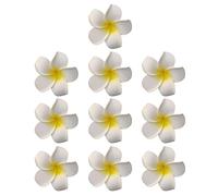 Luoyiyuan Paquete de 10 pinzas para el pelo de flores hawaianas de espuma de plumeria para mujeres y niñas, decoraciones de fiesta de boda