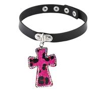 Luoyiyuan Y2K - Gargantilla con estampado de leopardo para mujer, collar de hip hop para hacer joyas, Talla única, como se describe, como se describe