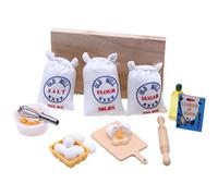LUOZZY 1:12 Dollhouse Miniatura Harina Sal Bolsas Miniatura Accesorios para Hornear Mini Cocina Batidor de Huevos Libro de Cocina Saco de Harina