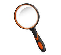 Lupa 10X, Lupa de Lectura portátil con Mango de Goma Blanda Antideslizante, Lente de 75 mm, Libros de Lectura de Espejo de Aumento irrompible, Inspección, Insectos (Naranja)