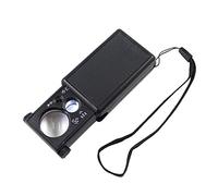 Lupa 30X 60X, Lupa de joyería Tipo tirón, Mini Lupa de Mano de Bolsillo, Lupa de microscopio portátil, Herramienta de Lente óptica con luz LED Needed