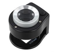 Lupa 30X con luz LED, lente de escala portátil, para lectura de sellos de joyería (negro)