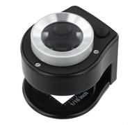Lupa 30X con luz LED y escala, lente portátil de mano de metal para inspección de joyas, lectura de sellos, manualidades (negro)