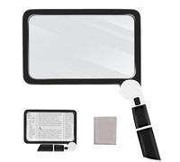 Lupa 5X con Luz,Lupas de Lectura Rectangular con 48 LED y 3 Modos de LED,Plegable Lupa de Lectura de Pagina Completa de Mano para Personas Mayores,Relojeros,Periódicos,Joyería