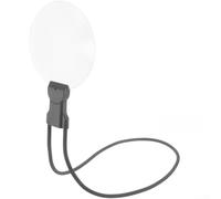 Lupa, banda para el cuello con luz recargable espejo grande de mano de escritorio para leer (gris)