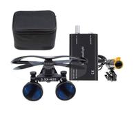 Lupa Binocular 3.5x 420mm con Faro LED 5W Recargable y Filtro - para Odontología, Cirugía, Oftalmología, ORL - Incluye Maletín Aluminio DY-007