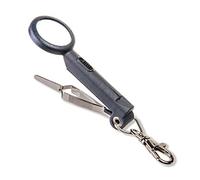 Lupa Carson Fish 'n Grip Pro 4,5X con Pinzas de acción inversa, Limpiador de anzuelos y Cortador de sedal, Lupa de Mano para Pescar, Lupa con Herramientas de precisión, Gris (OD-90)
