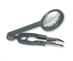 Lupa Carson Fish'n Grip con Pinzas de precisión Adjuntas, Limpiador de anzuelos y Cortador de Hilo, 4,5 aumentos, Pinzas dentadas de Agarre Seguro integradas (OD-99)