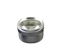 Lupa cilíndrica de mano 30x, Φ43 × 30 mm, lente acrílica óptica de alta potencia, cuerpo de aleación de zinc, para evaluación de joyas y reparación de relojes (plata)