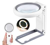 Lupa con Luz,10X 30X Lupas de Gran Aumento con 18 Luces LED, Lupa Manos Libres para Leer Libros,Soldadura,Inspección,Monedas,Joyería,Exploración