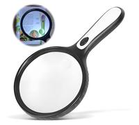 Lupa con Luz, 30X LEDLupas de Mano de Gran Aumento, Lupa de Vidrio, Lupa Iluminada de Lectura Gigante para Joyería, Leer Libros, Exploración, Periódico y Mapas