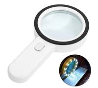Lupa con Luz, 30X Lupas de Mano de Gran Aumento, Lupa para Leer Libros con 12 Leds También Son Adecuada para Soldadura, Inspección, Monedas, Joyería, Exploración