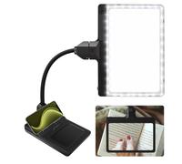 Lupa con luz 4X, lámpara de escritorio de cuello de cisne flexible, carga USB y soportes para teléfono, lupas de página grandes para leer libros, impresión, pintura, costura, manualidades, trabajo