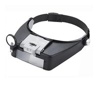 Lupa con luz LED, Lupa iluminada con Diadema -1.5X a 10X Lupas montadas en la Cabeza del Auricular para Lectura, Trabajo de joyería, reparación de Relojes-Gris