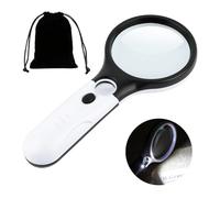 Lupa con Luz,Lupa de Lectura Iluminada,Lupa con Luz,Led para Manualidades y Lectura,Lupa de Mano Ideal para Tus Tareas y Lectura Cómoda,para Lectura, inspección, joyería, Pasatiempos