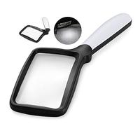 Lupa con luz, Plegable de Mano 3X rectángulo Grande Iluminado con LED Regulable para degeneración Macular Mayores, Lectura periódico, Libros, Regalo Iluminado para Bajas visiones