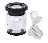 Lupa de 2 piezas, lupa de joyería de 30x y 60x con luz LED, lupa de 30x con 3 luces UV y 3 luces LED para joyas, gemas, rocas, sellos, monedas, relojes y antigüedades