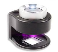 Lupa de 30X con 3 LED para uso manual, lente óptica dual con escala iluminada, lupa para leer sellos de joyería, antigüedades, portátil, con funda de cuero