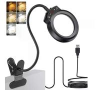 Lupa de 5 aumentos con luz LED de 5 colores y cuello de cisne iluminado para reparación de soldaduras.