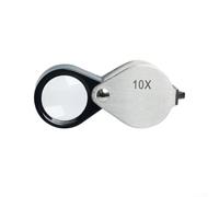 Lupa de acero inoxidable plegable con óptica de 3 lentes, lupa 10x/14x/20x para examen de joyas, reparación de relojes y análisis de PCB, compacta para bolsa (GEM-403)