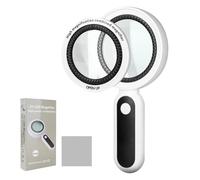 Lupa de aumento de mano de 3 niveles 10×30× con 21 LED, lupa de lectura iluminadora de doble lente HD, herramienta para personas mayores y con discapacidad visual, ideal para lectura de joyas de