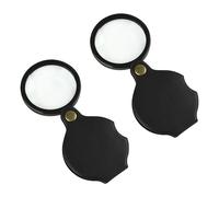 Lupa de Bolsillo,2 PCS 10X Lupa Portátil Plegable para Lectura y Observación al Aire Libre con Estuche Protector Lupas Compacta para Aficiones,Joyería y Niños
