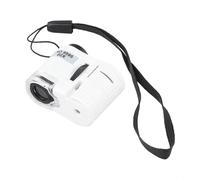 Lupa de bolsillo 60x con enfoque manual y luz UV LED dual para trabajo de campo en geología, botánica y electrónica (blanco)