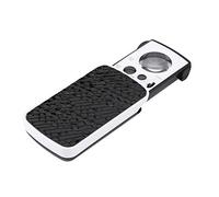 Lupa de Bolsillo con Luz LED, Deslizante Lupas Joyeros Aumento 30X 60X 90X Ojo Iluminada Lente Mano Portátil Lectura para Diamantes Piedras Preciosas Monedas SellosMinerales y Geologo(Negro)