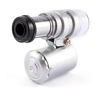 Lupa de Bolsillo, Lupa Lupa Vidrio LED Categoría UV Luz Mini 60X Bolsillo Microscopio Joyería