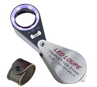 Lupa de Bolsillo Plegable 10X Con Luz Uv Y Led Para Joyas, Rocas, Monedas Y Antigüedades