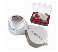 Lupa de cristal de 30 x 21 mm, lupa de joyería para ojos, herramienta ideal para joyeros, relojeros, monedas y sellos
