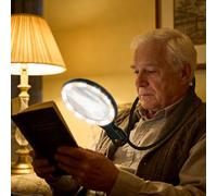 Lupa de Cuello con Luz, Lupa Manos Libres con Luz 5 Aumentos con 30 LED 3 Modos de Iluminación Adecuado para Leer, Reparar, Bordar y Coser, Regalos para Personas Mayores