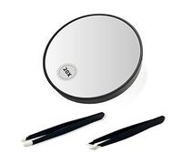 Lupa de Detalle de 1 Pieza 20x, Espejo de tocador enfocado con ventosas, 2 Piezas de Pinzas, Utilizado para Maquillaje, Recorte de Cejas, eliminación de Barba y Puntos Negros.