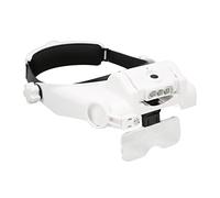 Lupa de Diadema con 3 LED, Lupa de Diadema Recargable Ajustable, 23 Aumentos, Lente Acrílica Transparente Inastillable, para Joyeros, Manualidades, Reparación