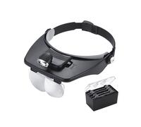 Lupa de Diadema con Aumentos de 1.2X, 1.8X, 2.5X y 3.5X, con Luz LED. Lupa de Lectura. Lupa para Joyería.