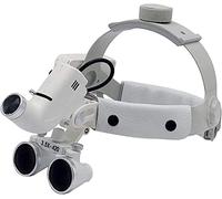 Lupa de diadema, lupa digital portátil, lupas binoculares quirúrgicas de 3,5 aumentos para odontología, diadema de cuero + lámpara frontal LED de 5 W para cirugía cerebral y anastomosis vascular.