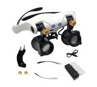 Lupa de diadema profesional con lentes intercambiables y LED de luminosidad para trabajos de detalles finos Lupa de diadema profesional con lentes intercambiables LED de luminosidad para de