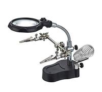 Lupa de Escritorio de 3,5 x 12 aumentos con luz LED para Ayudar a Las Manos, Lupa de Mesa, Soporte de Cristal con Clips, Lupa Ajustable para Ayudar a Reparar Las Manos, Leer,