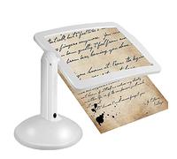 Lupa de Escritorio de página Completa 3X con 2 Luces LED y Soporte Giratorio de 360 Grados, Lupa Manos Libres Avanzada A4, Lupa Rectangular, Ayuda Visual para la Lectura.