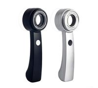 Lupa de joyería 60X con iluminación LED, agarre ergonómico, lentes K9 dobles de 30 mm para evaluación de sellos de identificación de piedras preciosas y resolución de problemas de PCB (negro)