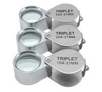 Lupa de joyería de 10X/20X/30X, lupa de joyería de bolsillo, lupa plegable de metal, lupa de ojo para joyeros, joyas, rocas, sellos, monedas, relojes, pasatiempos