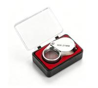Lupa de joyería, Lupa portátil 30X/20X, Lupa de Bolsillo Plegable, Herramienta de Bolsillo de Material metálico con Caja de Almacenamiento para joyería, inspección de Diamantes, (30 Veces)
